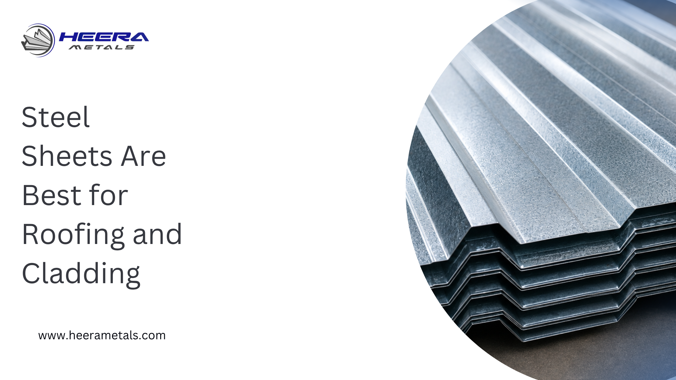 Stack of galvanized corrugated steel sheets used for industrial roofing and cladding panels by Heera Metals.